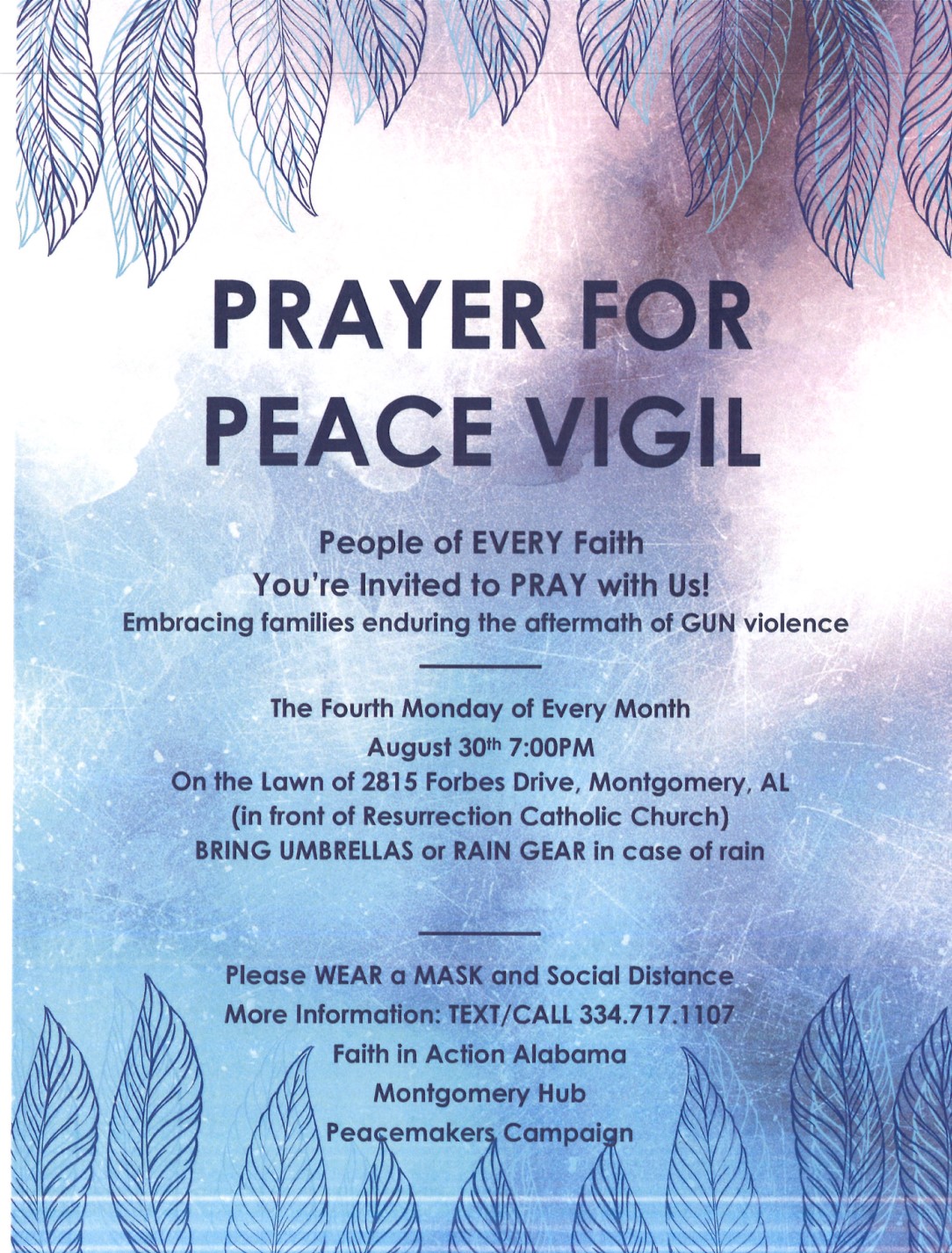 Prayer for Peace Vigil - Resurrection Catholic Missions of the South, Inc.